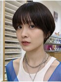 ショートカット/ショートボブ/ボブ/暗髪カラー/艶カラー