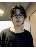 シャドウパーマセンターパートウルフ