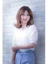 ヘアーアートシフォン 川口東口店(hair art chiffon)&nbsp;ひし形シルエットでブルージュカラー＆ヴェールウェーブの外ハネ