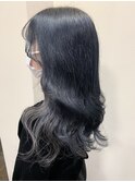 インナーカラー/グレー×ブルーブラック