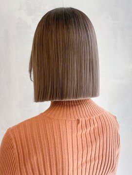 アルバム 渋谷パルコ(ALBUM) スケルトンベージュストレートボブ_チェリーブラウン_ba379343