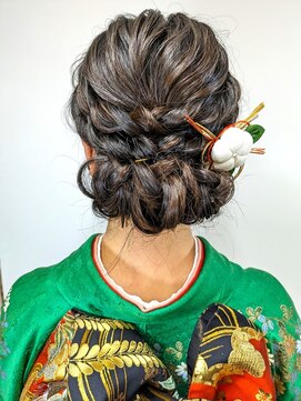 ビューティック ハラジュク(Hair&Make Beautique Harajuku) 訪問着ヘアセット/下目のゆるふわアップ/結婚式ヘア/着物ヘア