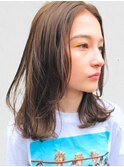 20代30代40代50代大人可愛いミディアムボブ透明感ベージュ前髪