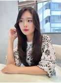 □ 韓国大宮顔周りレイヤーカットウルフカットくびれ
