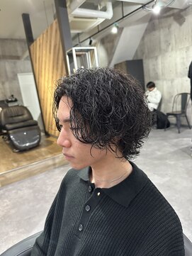 ビカムメンズヘアー 栄店(become men's hair) 【くせ毛×ミディアムウルフパーマ】名古屋栄メンズカット波巻き
