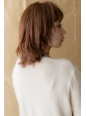 カーキベージュ前下がりレイヤーボブウルフ308X越谷20代30代40代