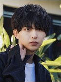 無造作スパイラルパーマメンズマッシュ横浜シャドウパーマ30代