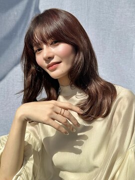 エアー 青山(AIR) 韓国ヘアくびれヘアレイヤーカットピンクベージュブラウン