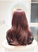 ラズベリーピンク 髪質改善トリートメント ダブルカラー
