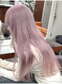 ピンクラベンダーダブルカラーケアブリーチハイトーン