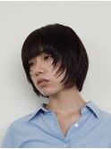 20代30代ショート前髪あり前髪なし顔周りレイヤーカットオリーブ