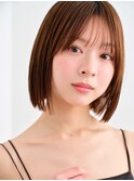 小顔見えシースルーバング×王道ナチュラルボブ