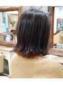 ボブ×ブリーチなしインナーカラー
