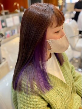 フリップビーアヴェダ(FLIP B AVEDA) 本八幡×インナーカラー×パープル×ケアブリーチ