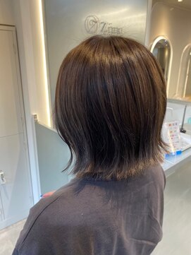 ジーナエス 札幌(Zina S) 【Zina S 札幌】黒髪/グレーベージュ/レイヤーロング/前髪パーマ