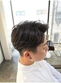 ニュアンスパーマフェザーパーマ刈り上げツーブロック