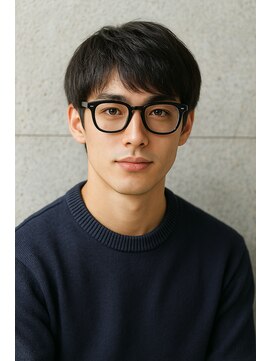 にもう ブルーブラック 韓国センターパート　メンズヘア rk5