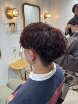 アメラボ 植田山店(Amelab)&nbsp;名古屋天白区赤髪波巻きパーママッシュ刈り上げ