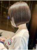 小顔似合わせミニボブエモージュ大人可愛いブルージュカラー