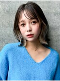 インナーカラーが可愛いくびれボブ