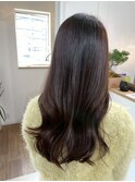 桑名ロングレイヤーカットロングヘアピンクブラウンカラー韓国
