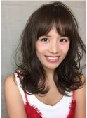 ふんわりミディアムマロンベージュ【たまプラーザ髪質改善】