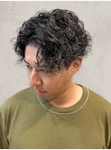 好印象メンズパーマ波巻きツイスパセンターパートナチュラル