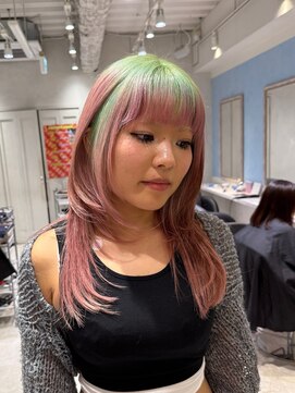 アソビセカンド 原宿(ASOBI 2nd) ダブルカラー/黒髪/ボブルフ/ネビージュ/原宿/前髪/韓国