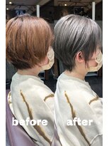 イースタイル 元町店(e-style) 【イースタイル元町】ダブルカラーグレージュ×ショートボブ