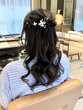 シエル バイ ケンジ 登戸 生田(CIEL by KENJE) ヘアセットハーフアップアレンジ同窓会お呼ばれヘア