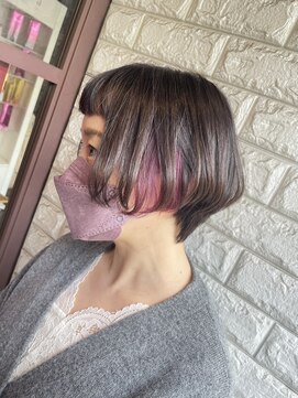 リー 東三国(Lee) ピンクアッシュブラウン×インナーカラー