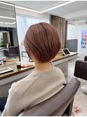 ピンクベージュ☆ブリーチカラー☆丸みショート
