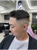 ハイフェード七三分け