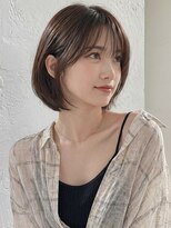 カバーヘア ブリス 志木南口駅前店(COVER HAIR bliss)&nbsp;シースルー前髪オリーブグレージュレイヤーボブ夏20代30代p志木