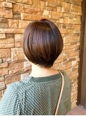 30代40代50代大人可愛い丸みショートボブベージュブラウン