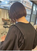 ブリーチなし暖色カラーラベンダーアッシュ＊ミニボブ