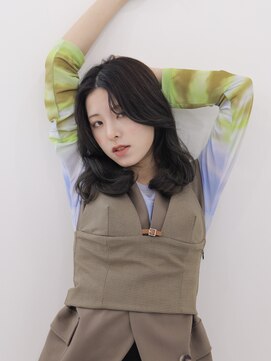 テトテ 門戸厄神店(tetote) センターパート/アッシュブラック/カール