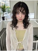 △大人可愛い癖毛風ウルフパーマレイヤーパーマ