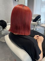 リラス 博多(rilas) レッドカラー　ナチュラルボブ