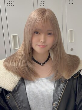 ベレーザ 渋谷(BELEZA) 12861ミルクティーベージュ韓国風巻きホワイトブロンドロング