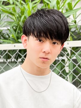 エルマーク 京都河原町(L-MARK) 黒髪マッシュナチュラルマッシュメンズヘア韓国ツーブロック