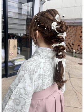 ラックセカンドスペース(LUCK 2nd SPACE) 【卒業式ヘア】編み込み×編みおろしポニーテール　畑瀬彩華