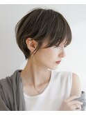 大人可愛い20代30代40代黒髪前下がりショートボブ丸みショート◎