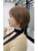 ショート/オリーブカラー/髪質改善/白髪ぼかし/小顔