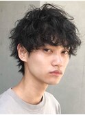 マッシュウルフツイストスパイラルパーマメンズヘアメンズパーマ