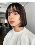 ショートボブナチュラルボブショートカットボブ前髪ありショート