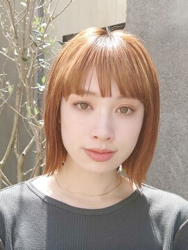 マノハル(MANOHARU) 【マノハル スタイル】切りっぱなしボブ×外ハネストレート