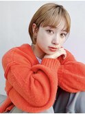 大人ショートボブ ミニボブ 前髪あり 切りっぱなし外ハネ A809