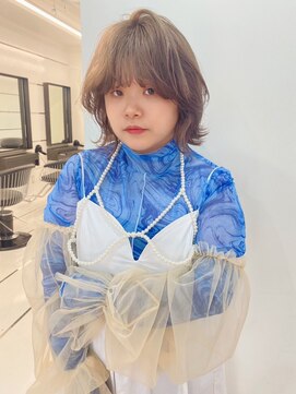 ギグスダブル 栄店(gigs double) マッシュウルフショート/アッシュベージュ