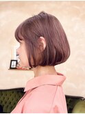 ボブ/ミニボブ/銀座/ピンクベージュ/ブリーチ/ワンカール